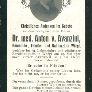 Avanzini von Anton Dr. Med. Gemeindearzt